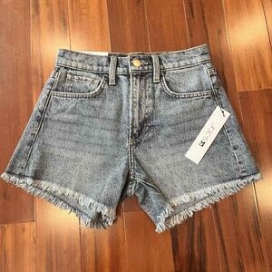 New NWT Joe's The Kinsley High Rise 4" Short Denim Jean Blue Frayed‎ Hem Size 24